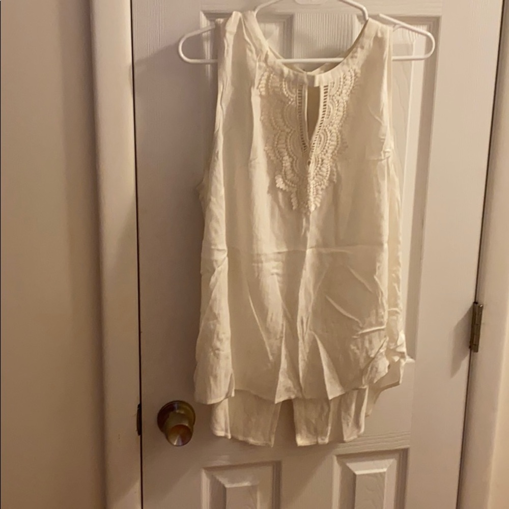 Cream color lace tank top